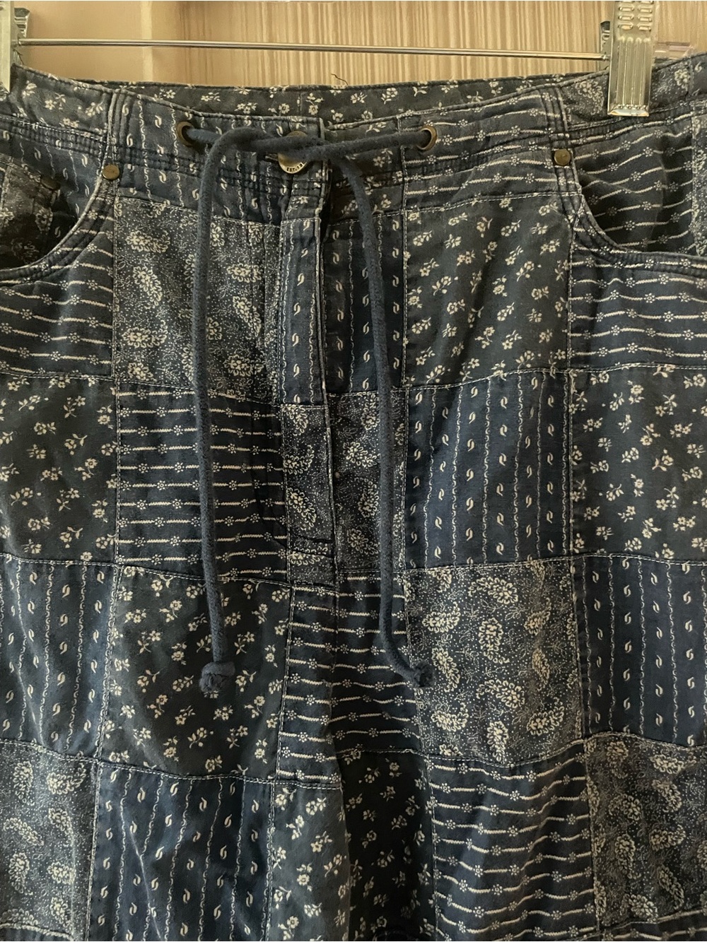 Lauren Ralph Lauren Navy Patchwork Coastal Grandma Capris Clam Diggers